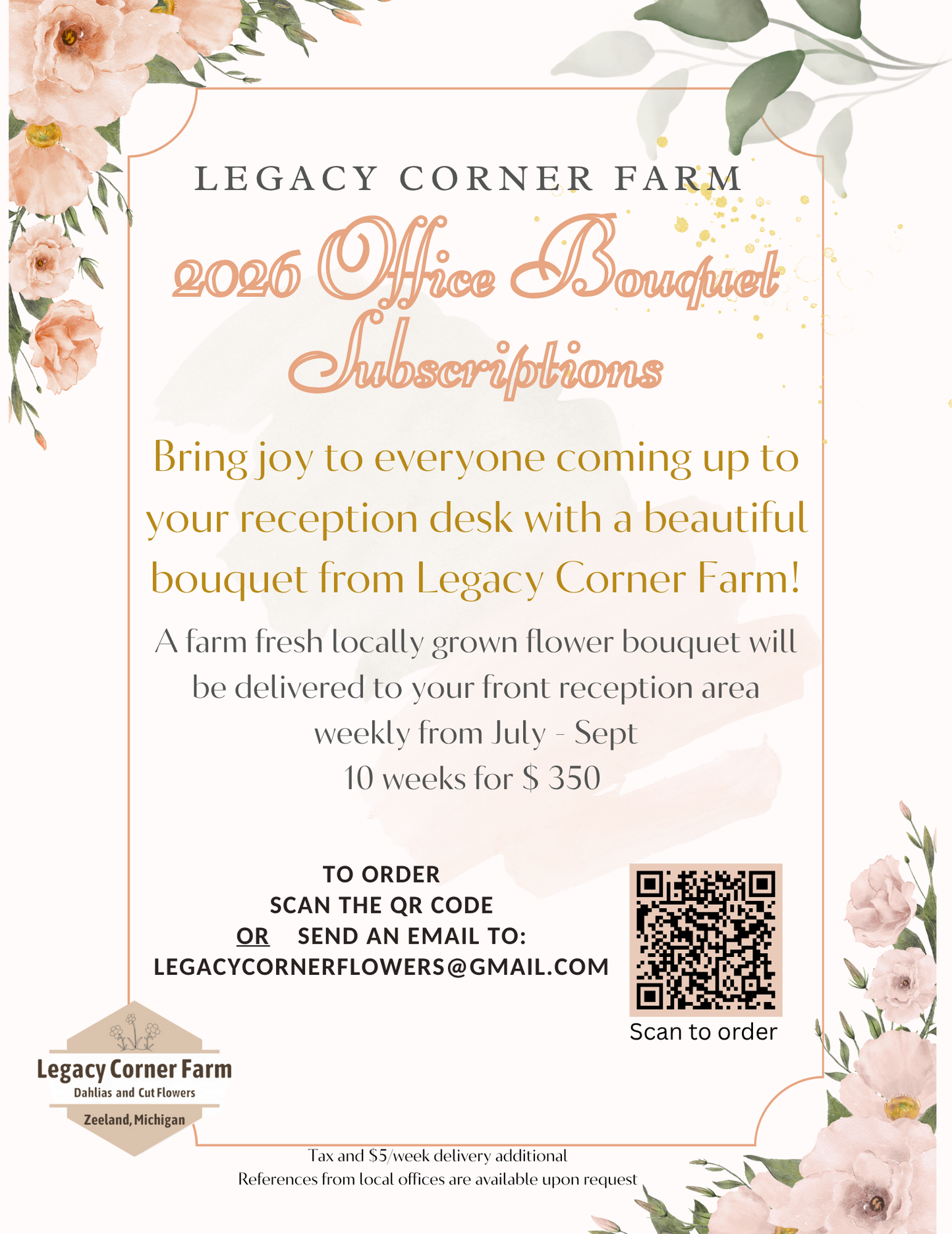 Office / Reception Desk Bouquet Subscription Service