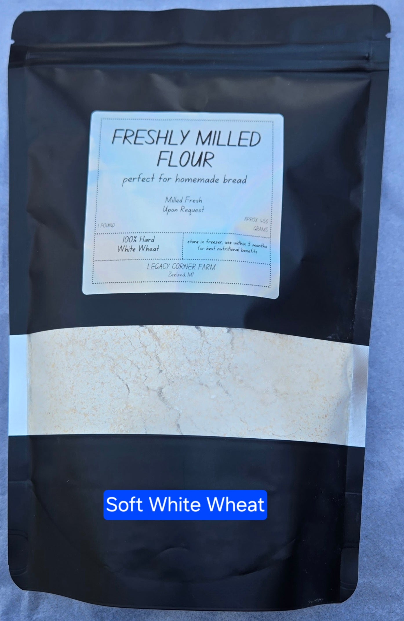 Freshly Milled Flour, SOFT White Wheat, 1 pound